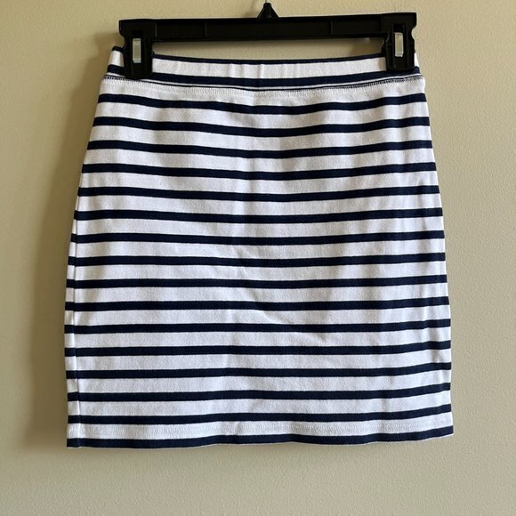 Wilfred Free Abbey Striped Mini Pencil Skirt Knit‎ Navy White Womens Size S - Picture 1 of 6
